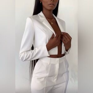 Oh Polly Ivory Blazer & Pants Set (UK 8 / US 4)